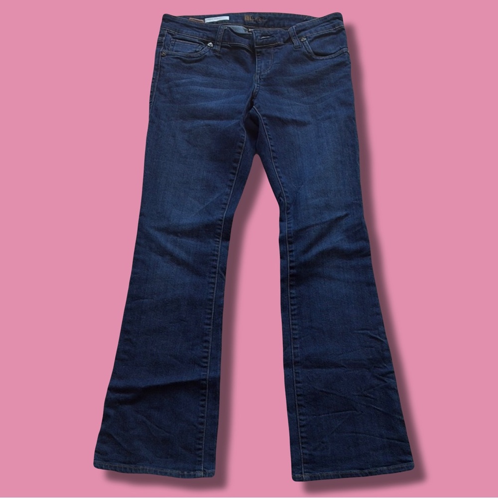 Farrah Baby Bootcut Jeans | Dark Wash Mid Rise Stretch Denim Size 2 Petite